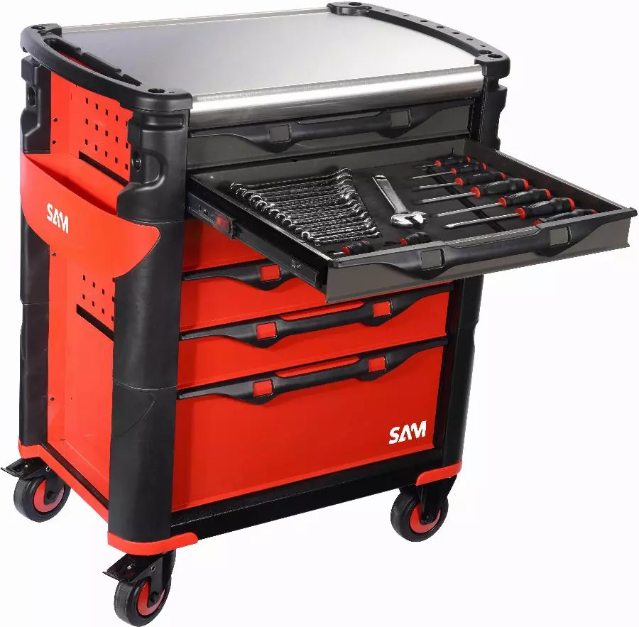 Servante 6 Tiroirs + 135 Outils De Maintenance Indus. SAM OUTILLAGE Modules Abs - 416-135SV 4 Servante 6 Tiroirs + 135 Outils De Maintenance Indus. SAM OUTILLAGE Modules Abs - 416-135SV - Image 2