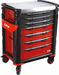 Servante Grand Volume 7 Tiroirs SAM OUTILLAGE Plateau Inox - 417 -Outillage Soldes 417h 01