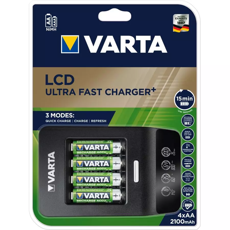 Chargeur VARTA LCD UltraFast - Pour Piles 4 X AA - 57685101441 3 Chargeur VARTA LCD UltraFast - Pour Piles 4 X AA - 57685101441