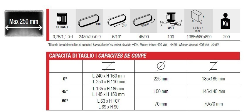 Scie à Ruban Stationnaire Métal FEMI Descente Automatique - Coupe Max. 225mm - N251DAXL 4 Scie à Ruban Stationnaire Métal FEMI Descente Automatique - Coupe Max. 225mm - N251DAXL - Image 2
