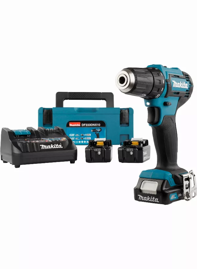 Perceuse Visseuse 12 V CXT Li-Ion 2 Ah Ø 10 Mm (3 Batteries) MAKITA - DF333DNX10 3 Perceuse Visseuse 12 V CXT Li-Ion 2 Ah Ø 10 Mm (3 Batteries) MAKITA - DF333DNX10