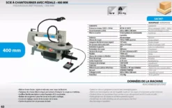 Scie à Chantourner à Pédale LEMAN 90 W 400MM - SAC407