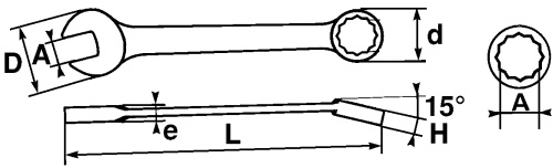 Clé Mixte 36 Mm SAM - 51A36 4 Clé Mixte 36 Mm SAM - 51A36 - Image 2