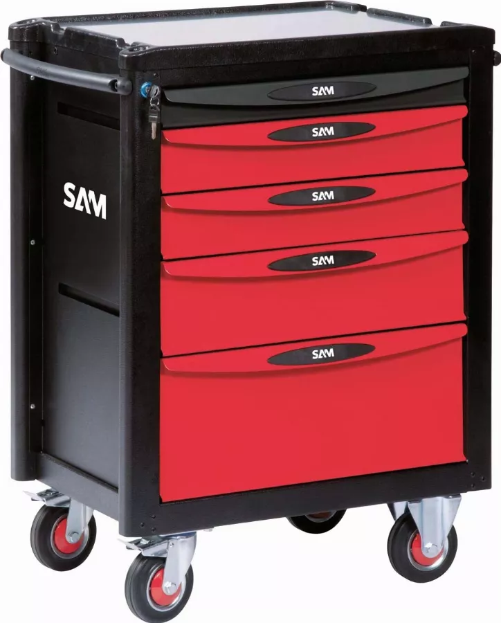 Servante 5 Tiroirs Modèle Stop+ Plateau Aluminium SAM - SERVI540 3 Servante 5 Tiroirs Modèle Stop+ Plateau Aluminium SAM - SERVI540