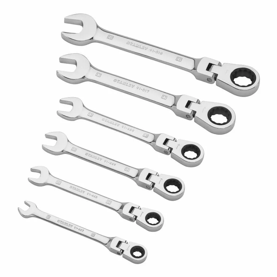 Stanley Clé Mixte A Cliquet A Tête Indexable - Jeu De 6pieces - 4-91-444 3 Stanley Clé Mixte A Cliquet A Tête Indexable - Jeu De 6pieces - 4-91-444