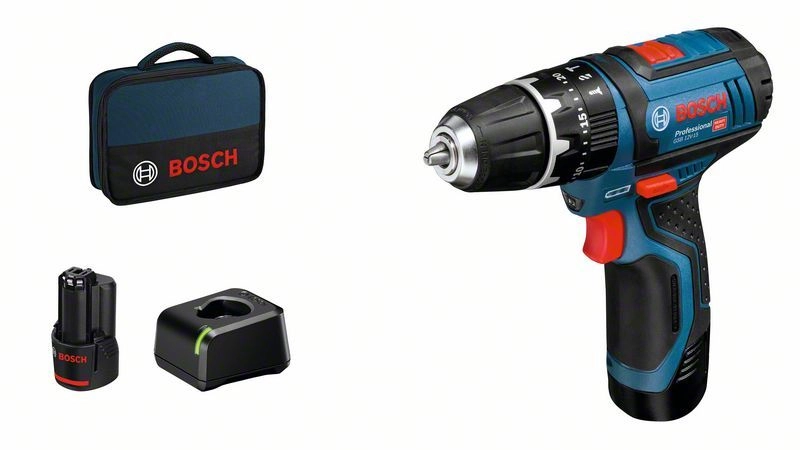 Perceuse Visseuse à Percussion GSB 12V-15 BOSCH - 2 Batt.2Ah + Charg.20 - 06019B690H 3 Perceuse Visseuse à Percussion GSB 12V-15 BOSCH - 2 Batt.2Ah + Charg.20 - 06019B690H