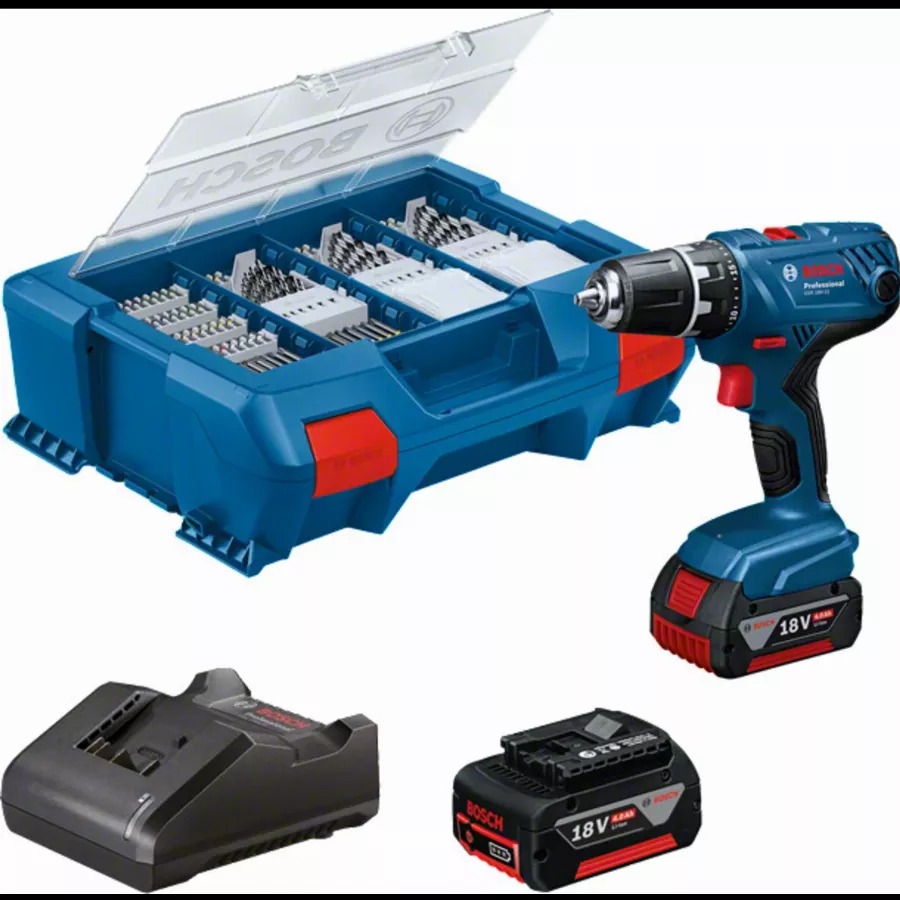 Perceuse-visseuse BOSCH GSR18V-21 18V + 2 Batteries 4 Ah + Chargeur + Coffret L-Case - 06019H100C 3 Perceuse-visseuse BOSCH GSR18V-21 18V + 2 Batteries 4 Ah + Chargeur + Coffret L-Case - 06019H100C